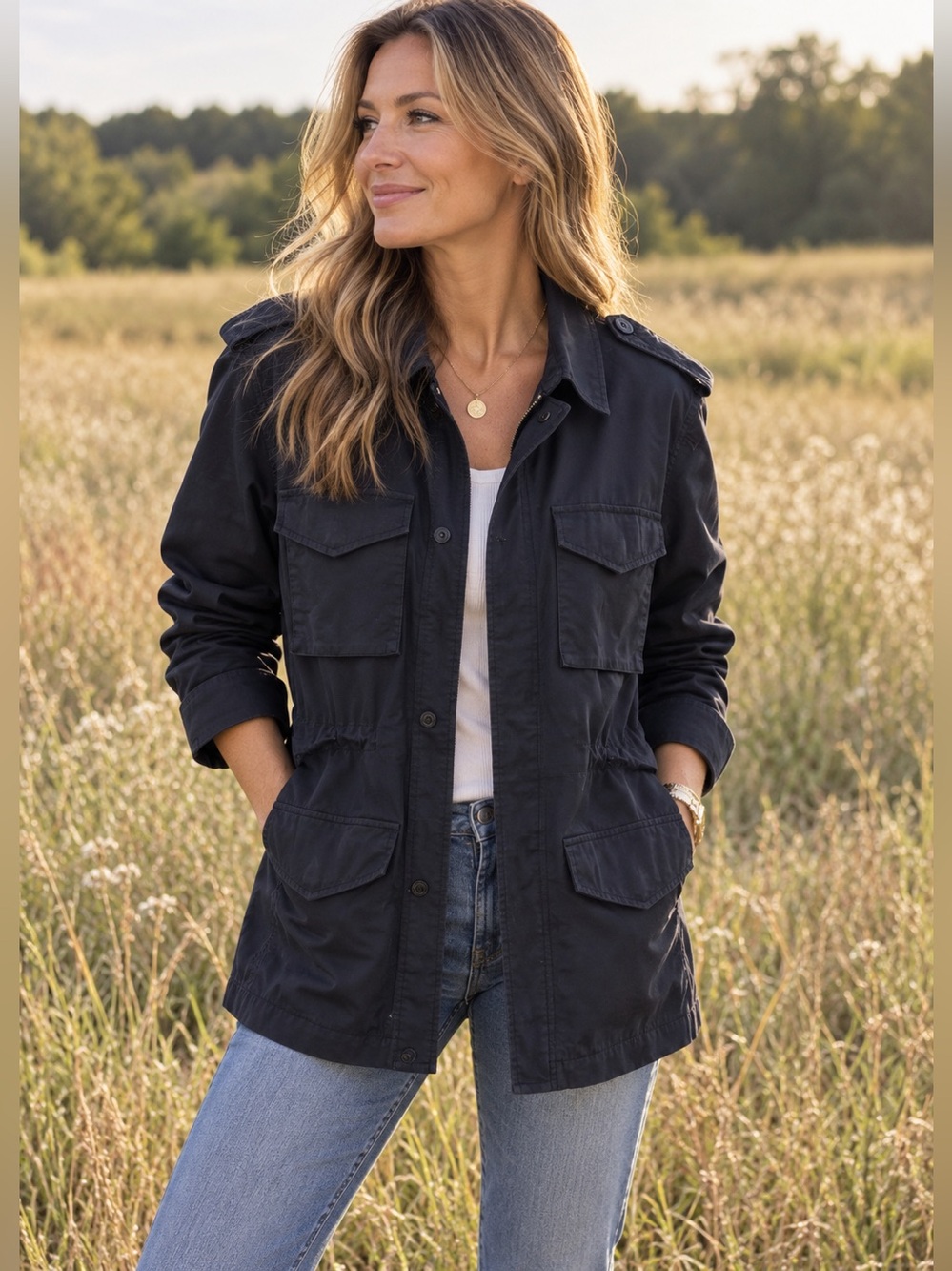 LAUREN Ralph Lauren Navy Utility Field Jacket - Women's M